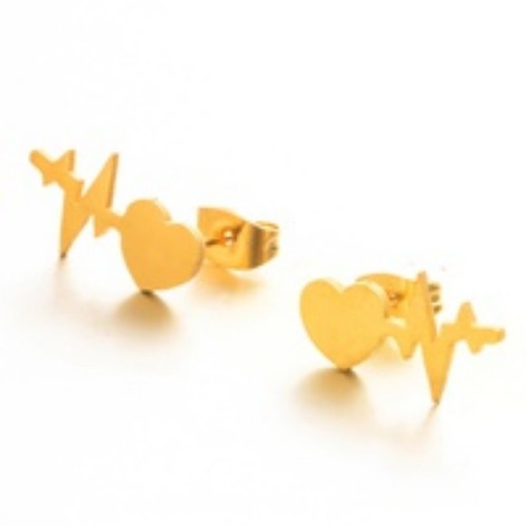 Jewelry New Ekg Ecg Heart Beat Sinus Rhythm Stud Earrings Md Doctor